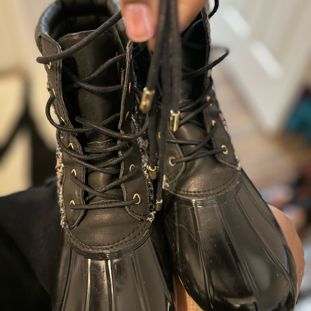 Sam Edelman boot bundle Black & Grey pairs of  Lace-Up Boots with Floral Pattern